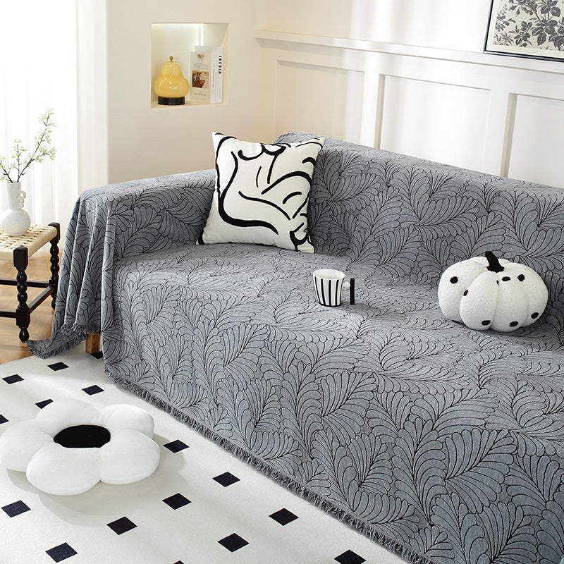 Elegant Leaf Pattern Sofa Cover