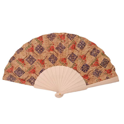 Ladies handcrafted fan made of cork and wood Bowlift