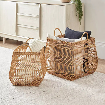 Handwoven Storage Basket with Open Design Acalora