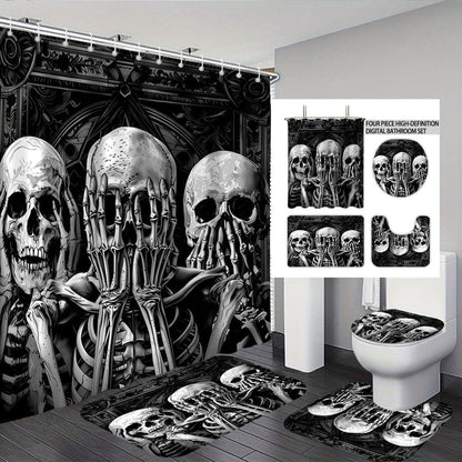 Artistic Skull Themed Bathroom Set