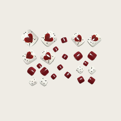 Artificial nails in romantic heart design Acalora