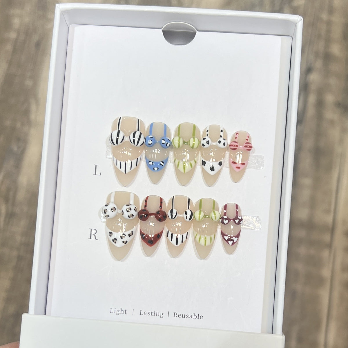 Decorative Press-On Nail Art Set with Unique Patterns Acalora 1788223862
