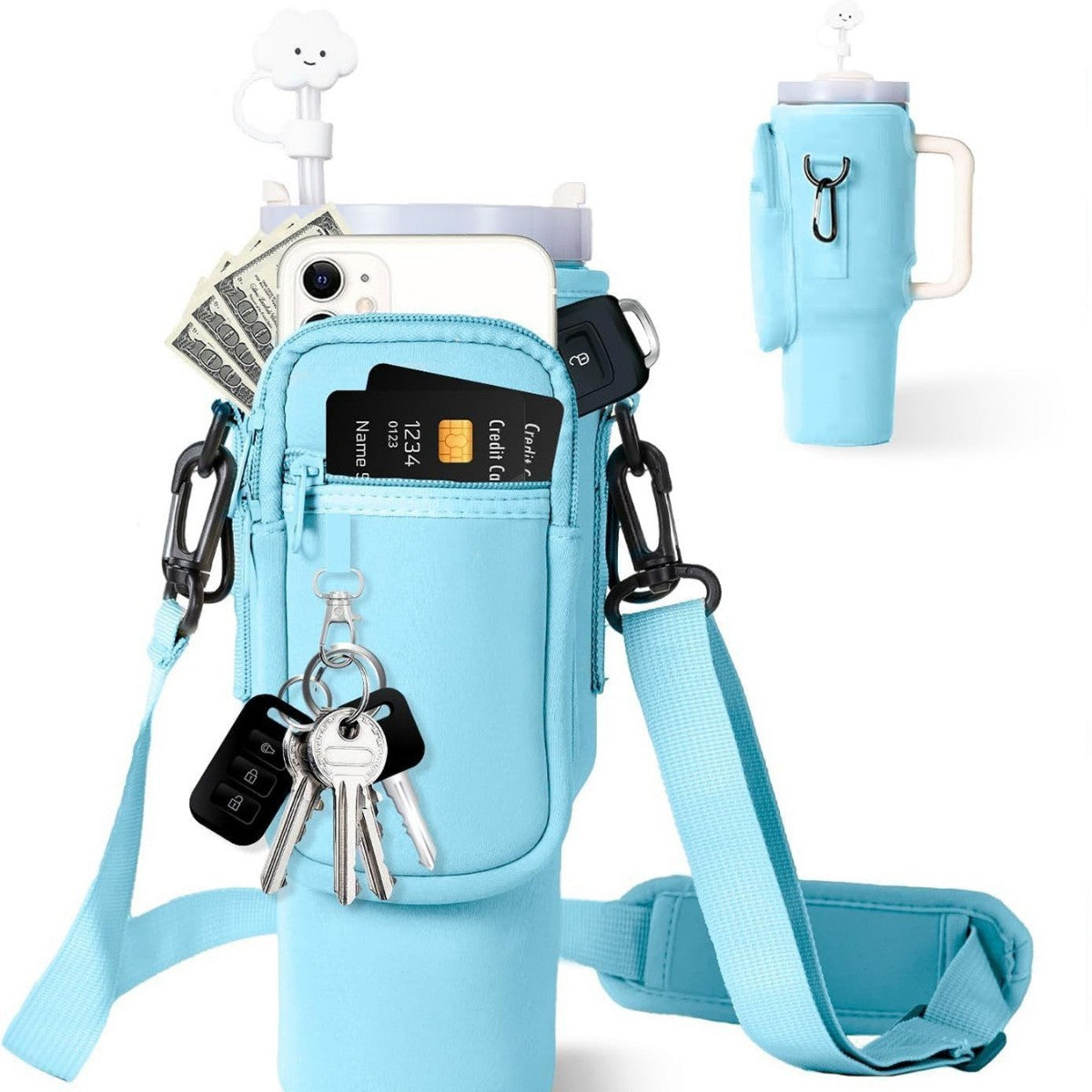 Women Multifunctional Drink Bag with Credit Card Slots Bowlift