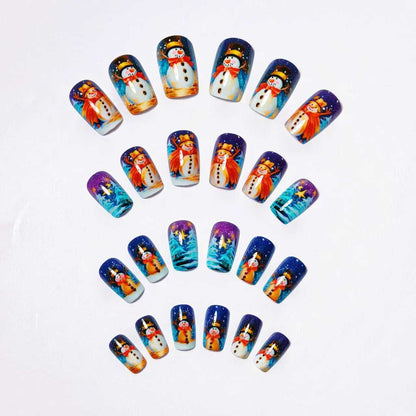 Holiday Themed Snowman Nail Art Acalora
