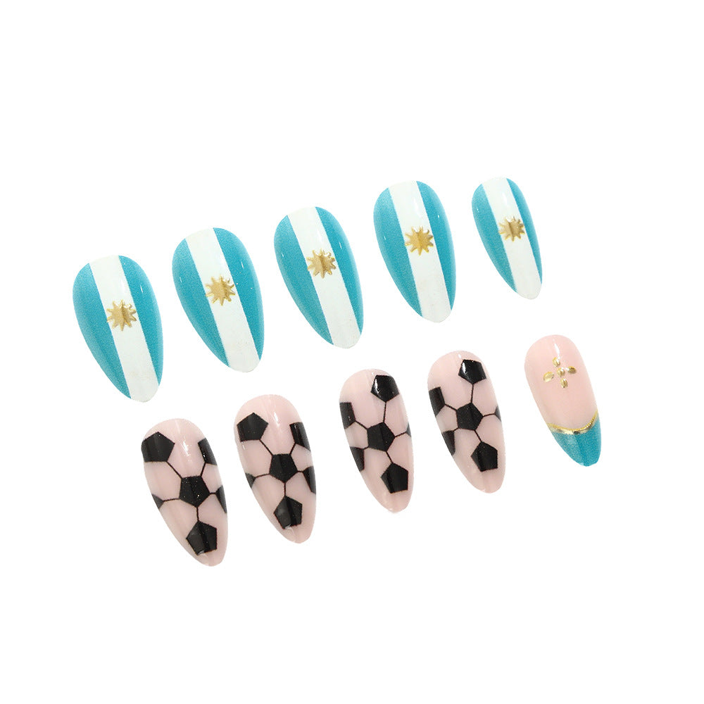 Sporty football design artificial nails Acalora