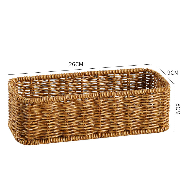 Unisex Rectangular Storage Basket Made of Hand-Woven Material Skanto