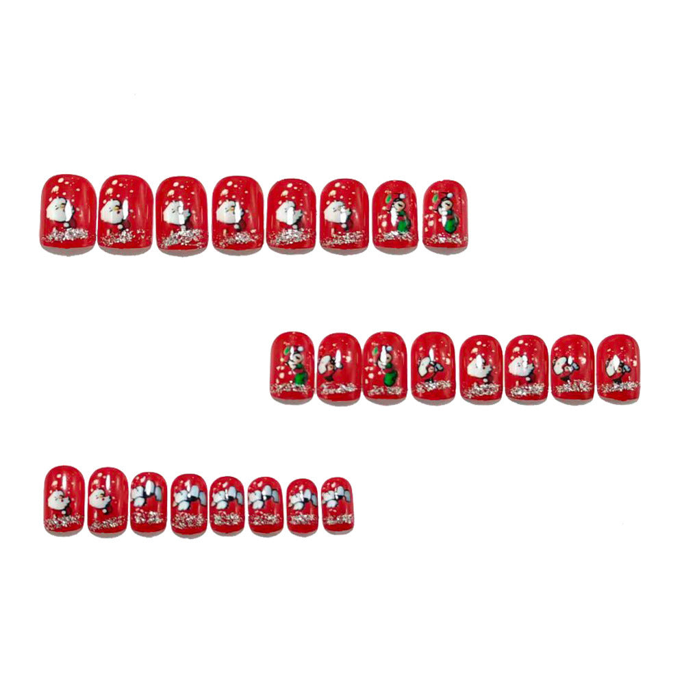 Acrylic nail set with festive Christmas designs Acalora