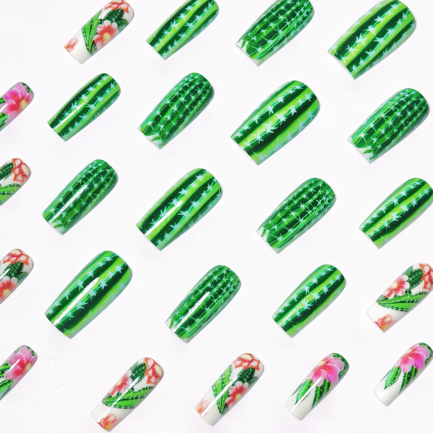 Decorative Floral Cactus Nail Art Acalora