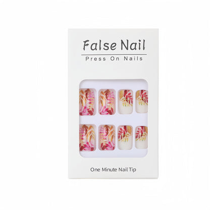 Stylish artificial nails with botanical designs Acalora