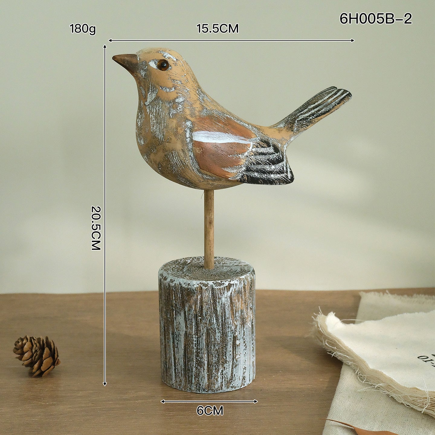 Handmade Bird Sculpture Accent