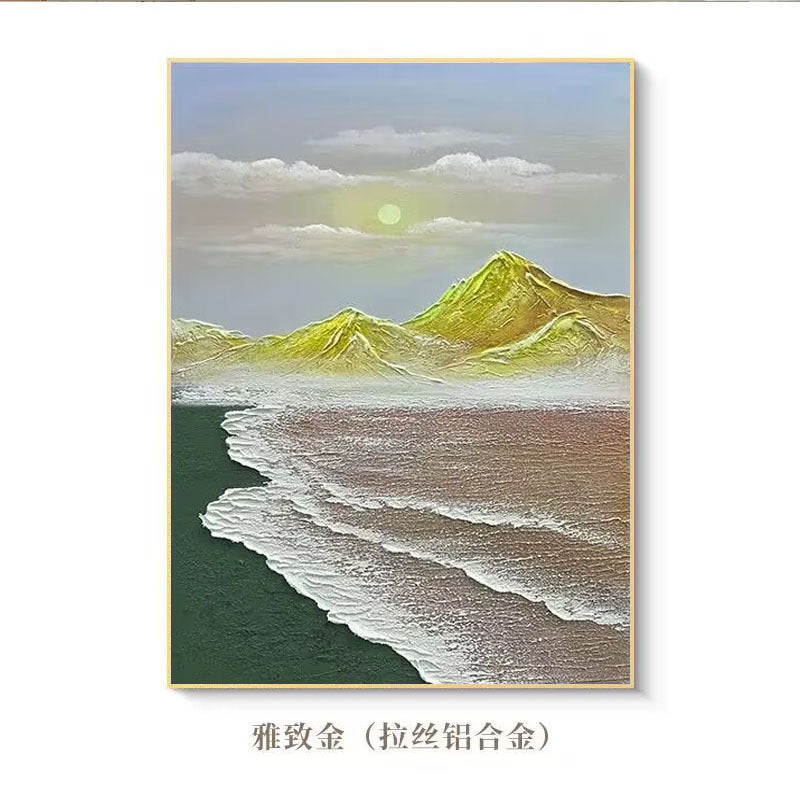 Textured Coastal Landscape Canvas Artwork