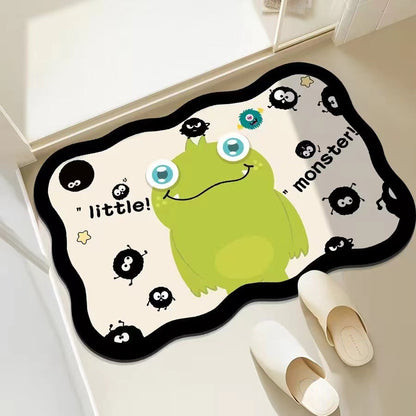 Playful Monster-Themed Bath Mat