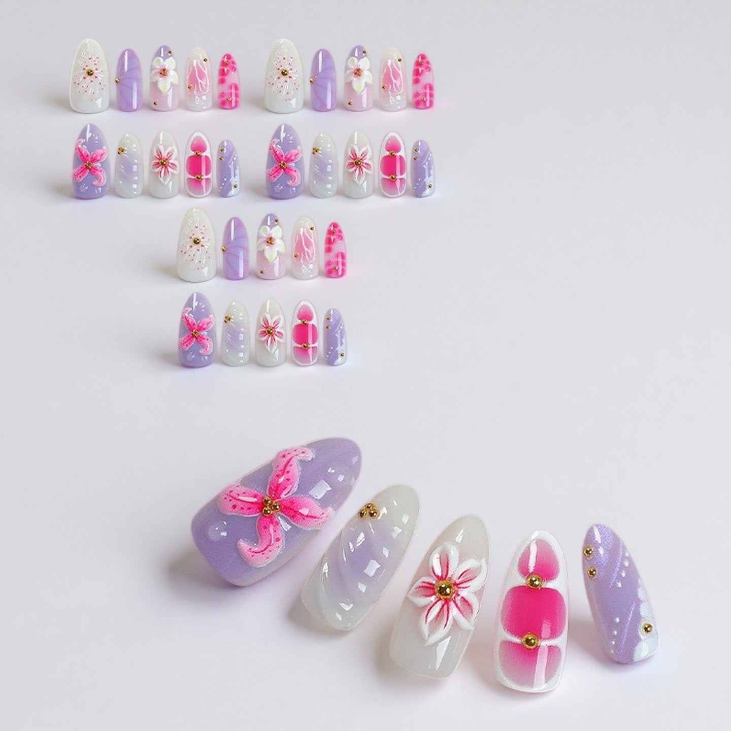 Artistic Press-On Nail Set Acalora