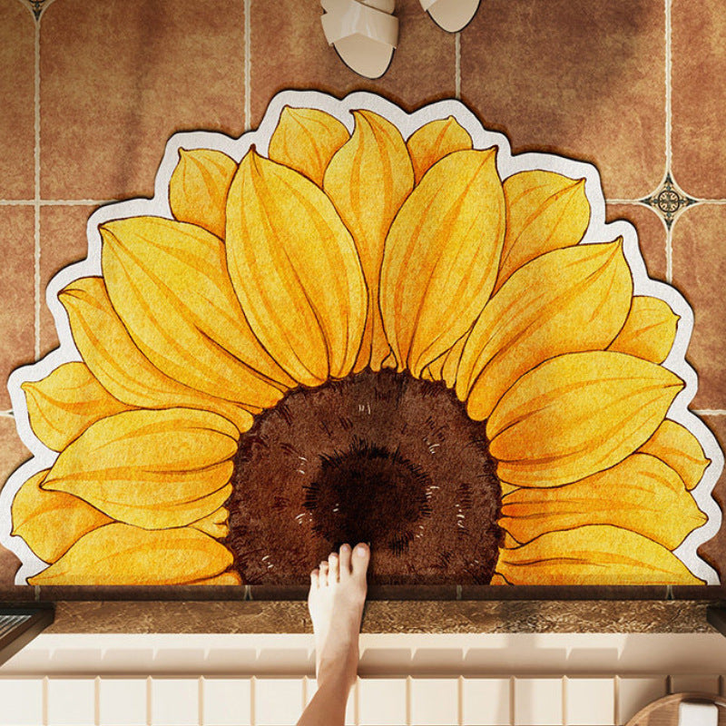 Floral Design Bath Mat