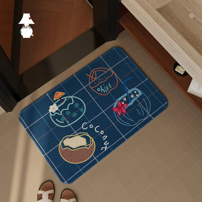Floral Themed Bathroom Rug