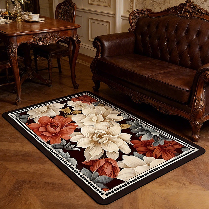 Floral Patterned Bath Mat Acalora