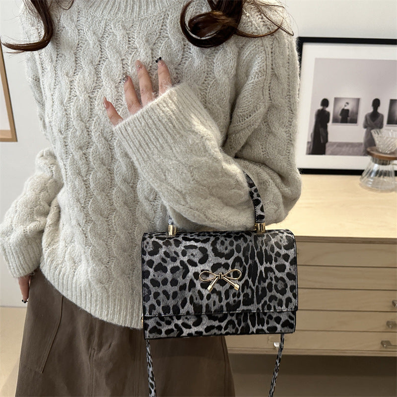 Stylish Animal Print Top Handle Handbag Acalora