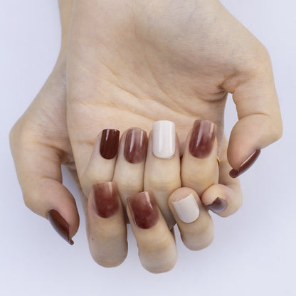 Nail set with elegant gradient and stylish surfaces Acalora