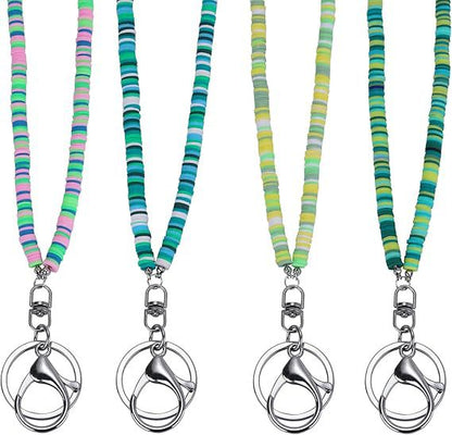 Colorful Beaded ID Badge Holder Lanyard Acalora