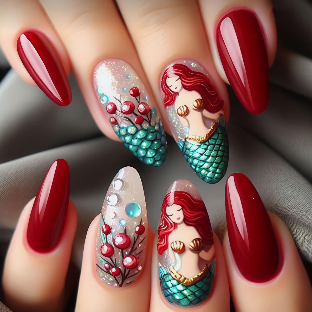 Mermaid Theme Decorative Nail Art Acalora
