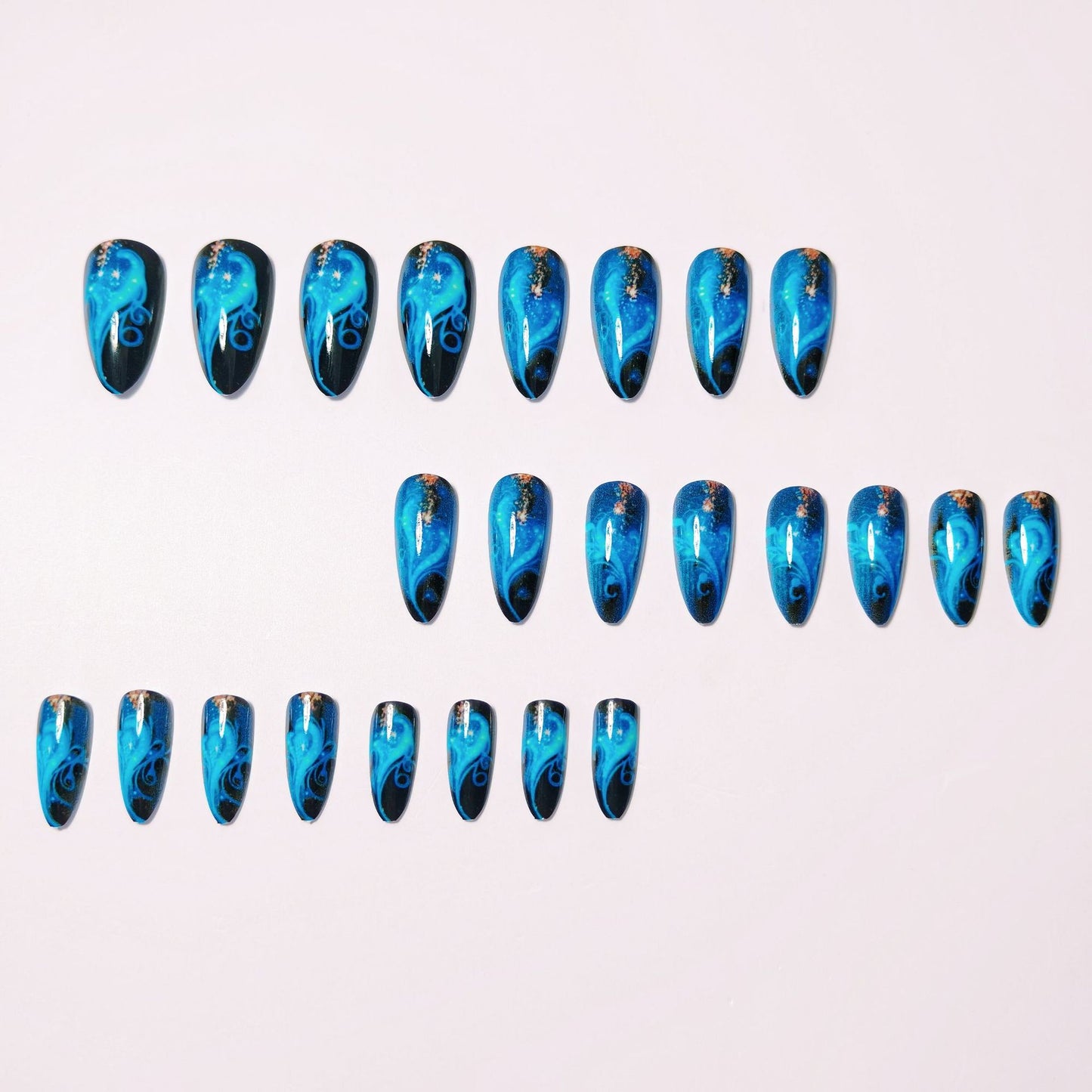 Celestial Swirl Nail Art Acalora