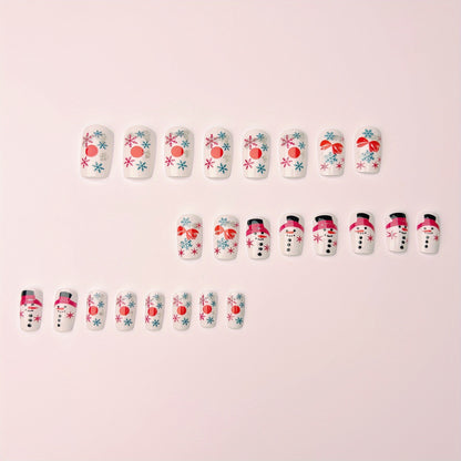 Festive Snowman-Themed Nail Art Acalora