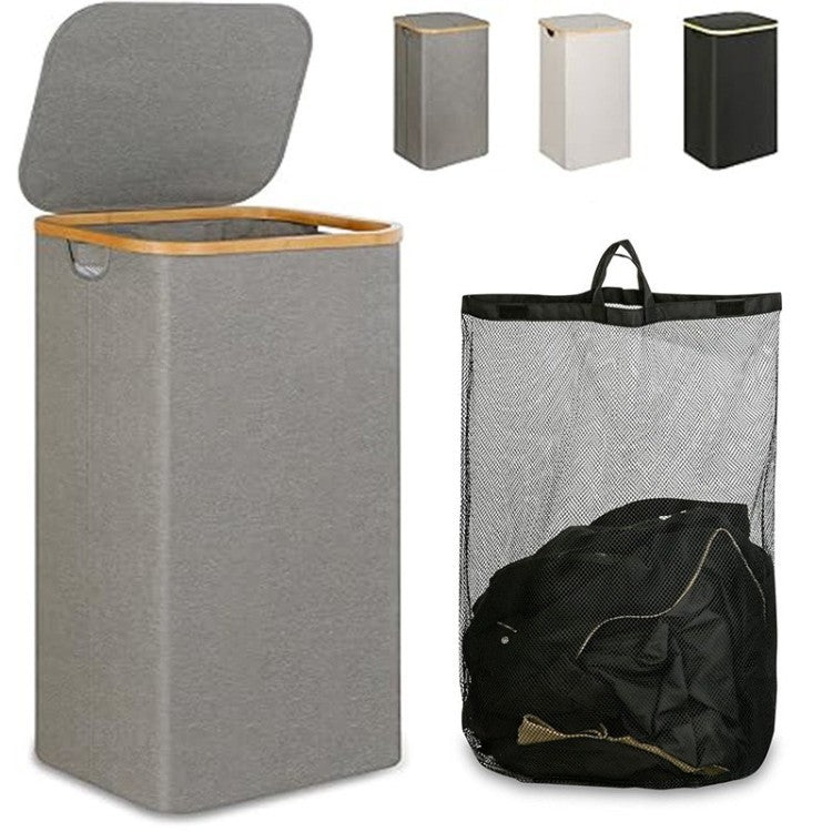 Multifunctional laundry storage box with bamboo lid Acalora