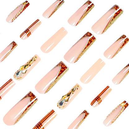 Decorative Stiletto Nail Art Tips with Gems Acalora
