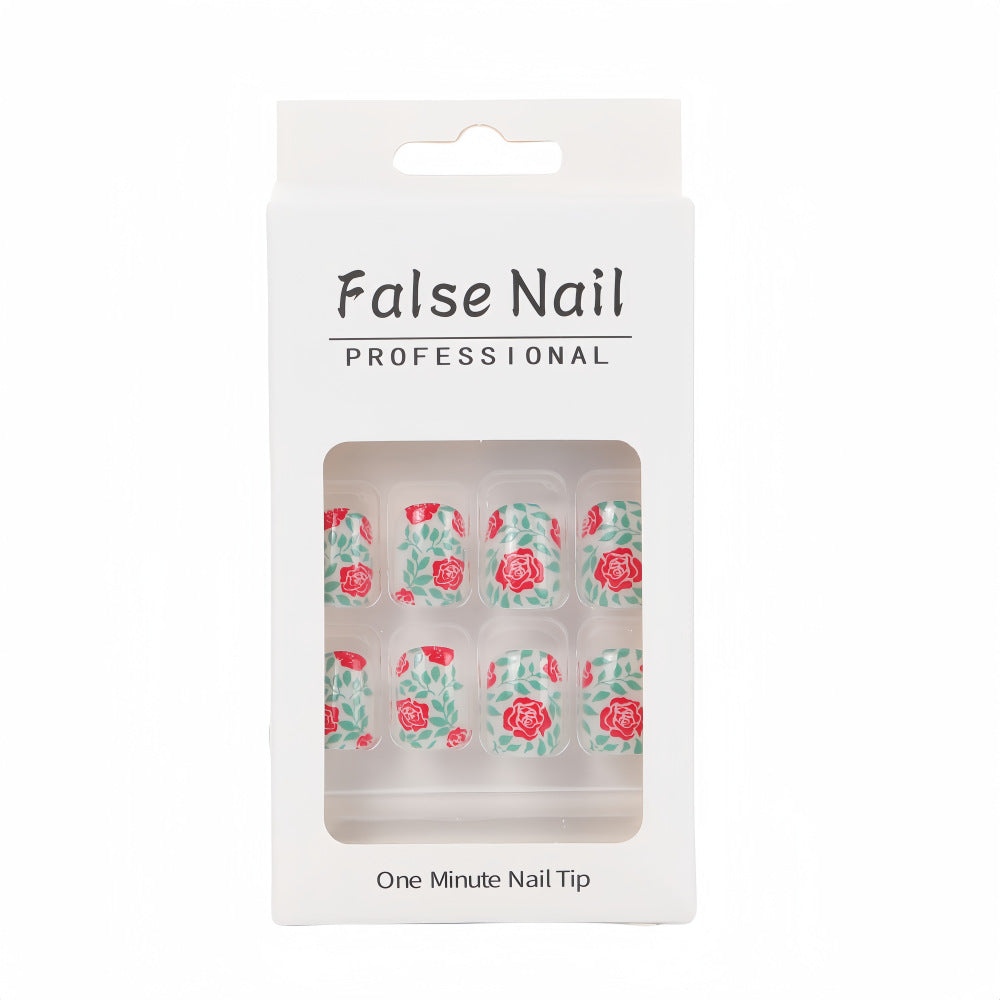 Artificial nails with romantic rose pattern Acalora