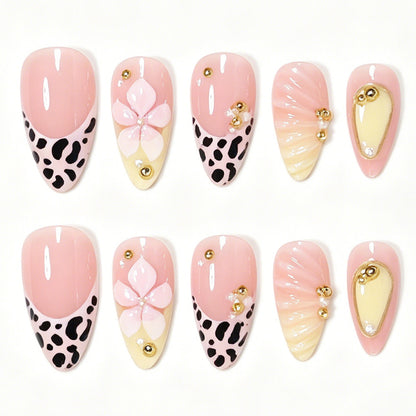 Decorative Stiletto Nail Art Tips with Floral Accents Acalora
