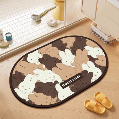 Cartoon Bunny Absorbent Bath Mat