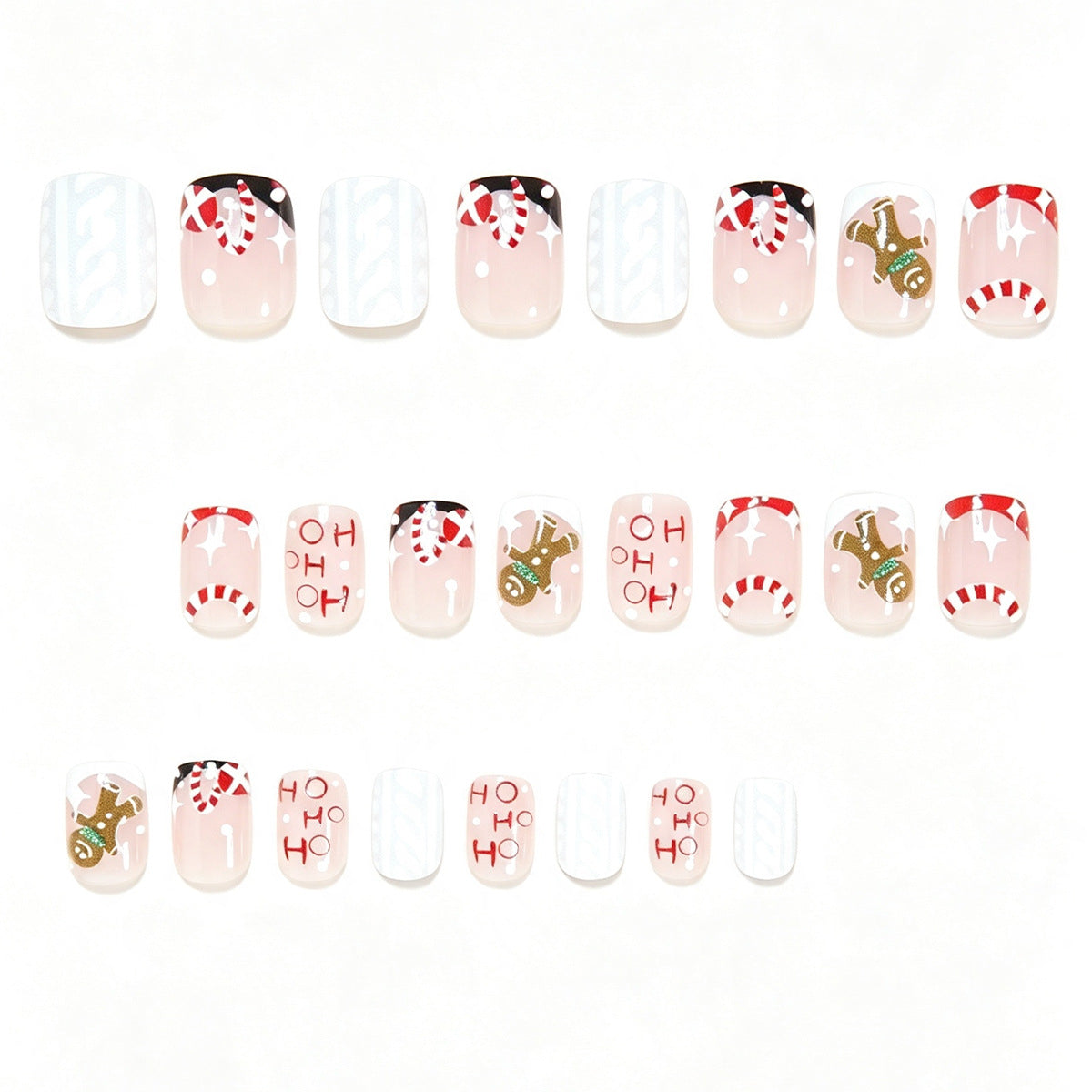 Festive Holiday-Themed Press-On Nail Art Acalora