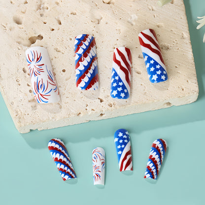 Artificial nails with patriotic patterns Acalora