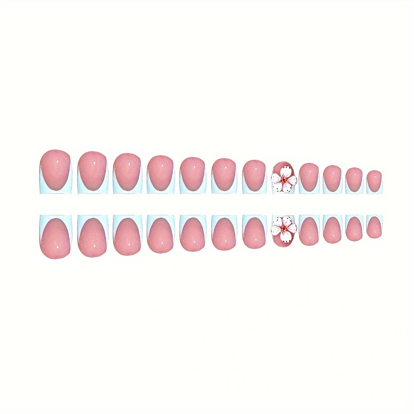 Artistic Floral Print Press-On Nails Acalora