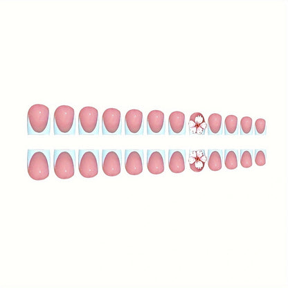 Artistic Floral Print Press-On Nails Acalora