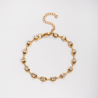 Elegant Gemstone Accent Link Bracelet Acalora
