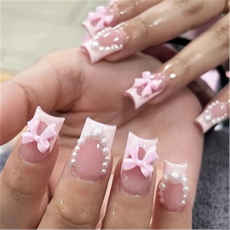 Artistic Press-On Nail Set with Premium Embellishments Acalora