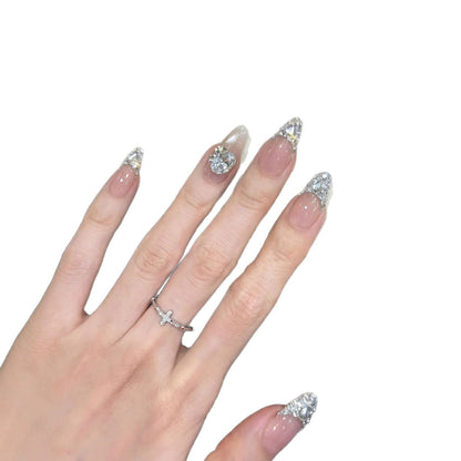Elegant Rhinestone-Accented Press-On Nail Tips Acalora