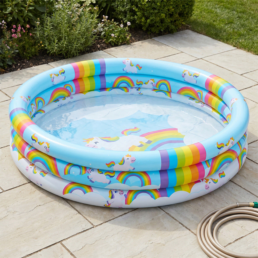 Unisex Inflatable Children's Swimming Pool with Unicorn Motif Karnz