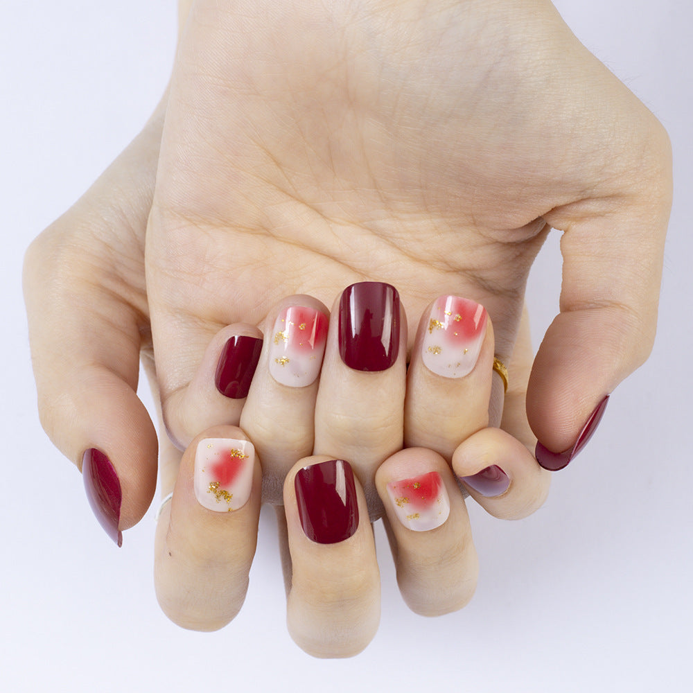 Artificial nails in modern glitter gradient design Acalora