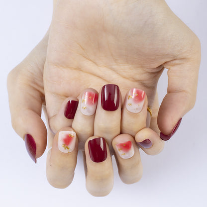 Artificial nails in modern glitter gradient design Acalora