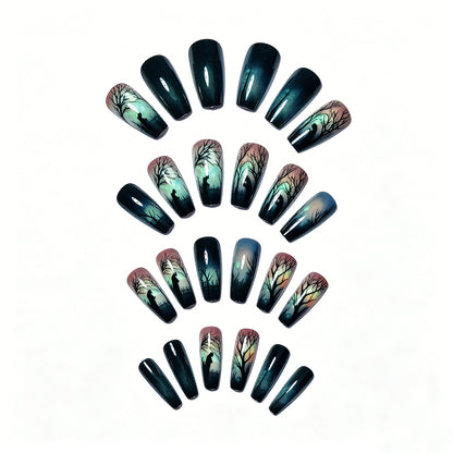Artistic Night Scene Nail Art Acalora