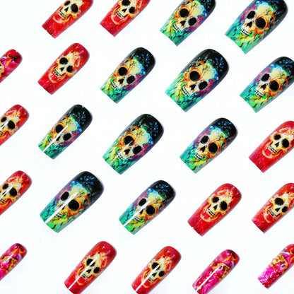 Artistic Skull Nail Art Acalora