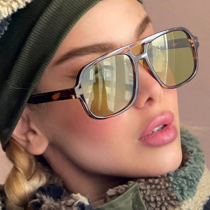 Women's modern square sunglasses with stylish transparent frame Karnz