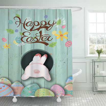 Whimsical Bunny Print Shower Curtain