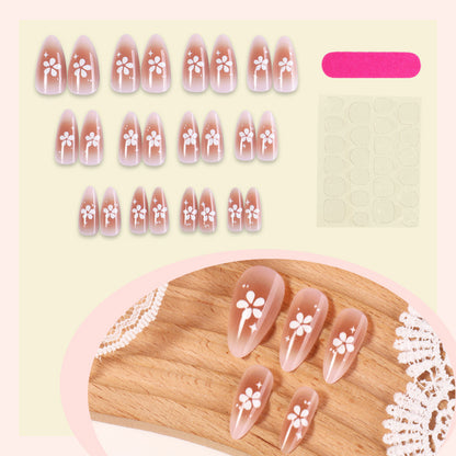 Press-On Nail Art Set with Floral Design Acalora