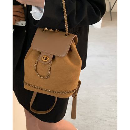 Stylish Suede Drawstring Backpack Acalora