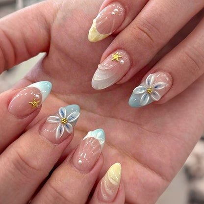 Premium Floral Art Press-On Nail Set Acalora