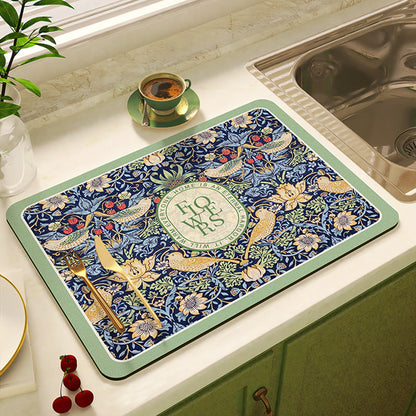 Floral Design Kitchen Mat