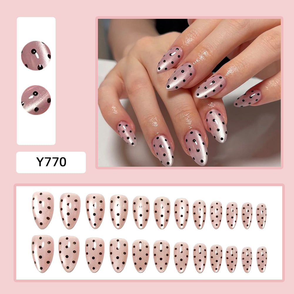 Artificial nails in modern polka dot design Acalora